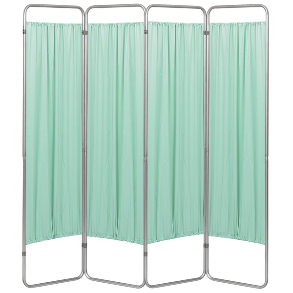 4 Section Economy Privacy Screen with Vinyl Panels, Green